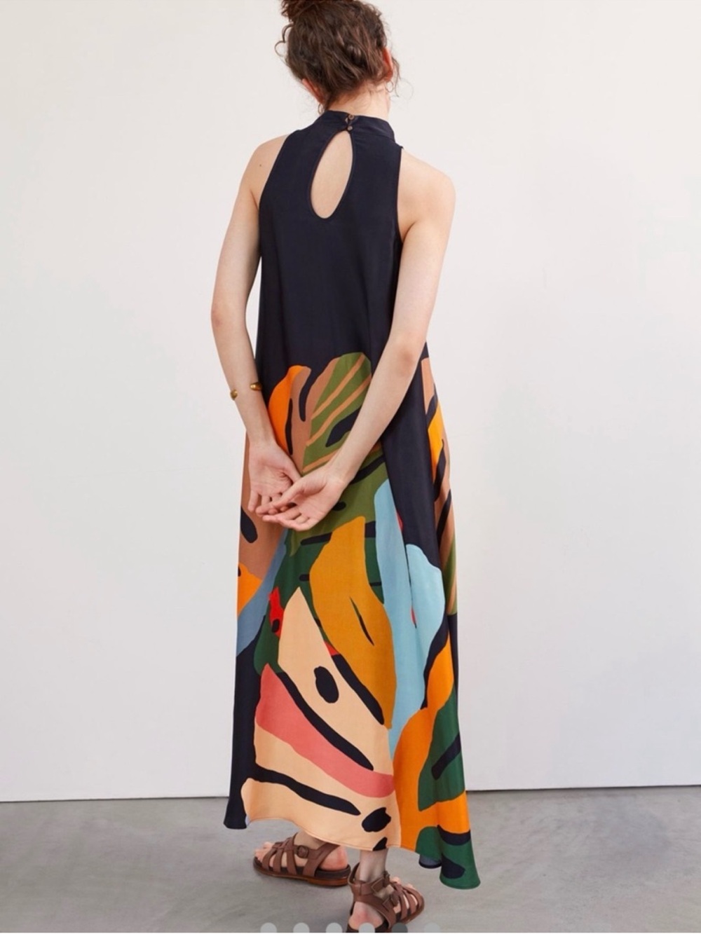 Farm Rio Troppcsl Leaf Halter Maxi Dress - Picture 2 of 13